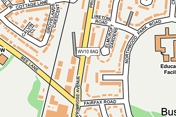 WV10 8AQ map - OS OpenMap – Local (Ordnance Survey)