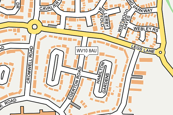 WV10 8AU map - OS OpenMap – Local (Ordnance Survey)