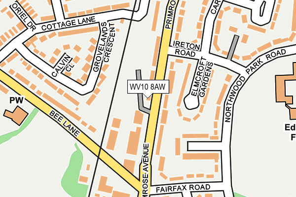 WV10 8AW map - OS OpenMap – Local (Ordnance Survey)