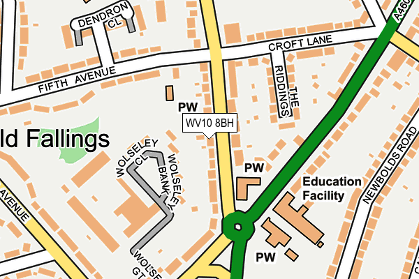 WV10 8BH map - OS OpenMap – Local (Ordnance Survey)