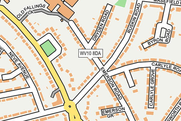 WV10 8DA map - OS OpenMap – Local (Ordnance Survey)