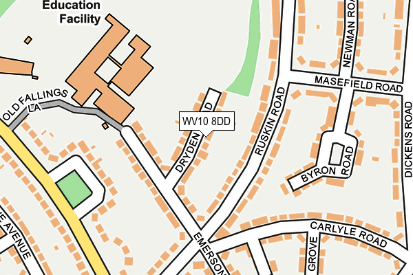 WV10 8DD map - OS OpenMap – Local (Ordnance Survey)