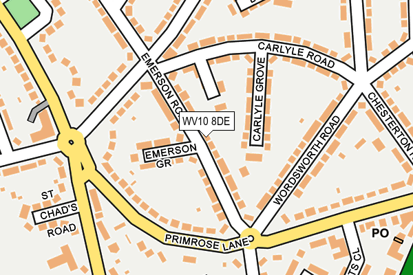 WV10 8DE map - OS OpenMap – Local (Ordnance Survey)