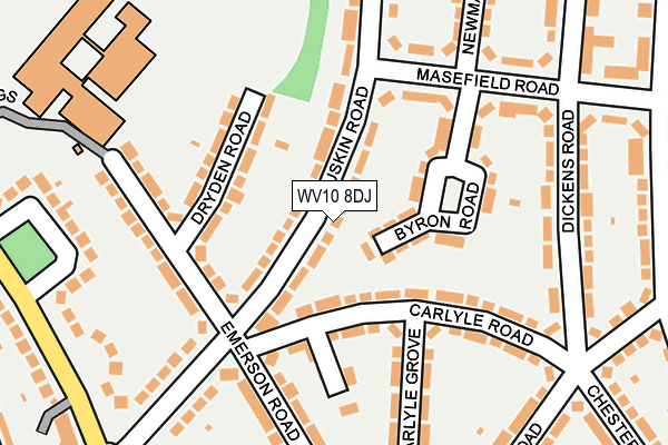 WV10 8DJ map - OS OpenMap – Local (Ordnance Survey)