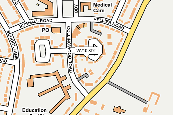 WV10 8DT map - OS OpenMap – Local (Ordnance Survey)