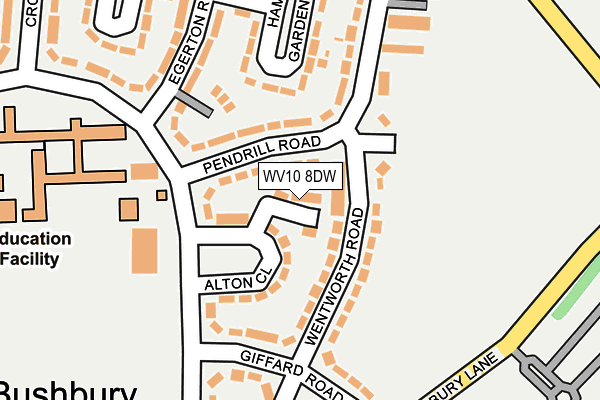 WV10 8DW map - OS OpenMap – Local (Ordnance Survey)