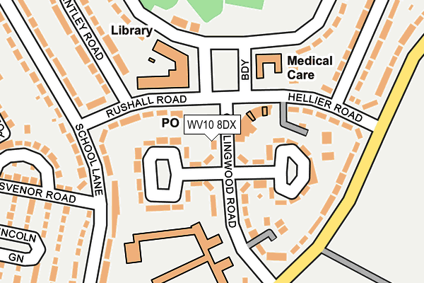 WV10 8DX map - OS OpenMap – Local (Ordnance Survey)