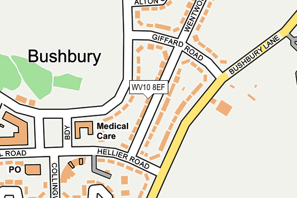 WV10 8EF map - OS OpenMap – Local (Ordnance Survey)