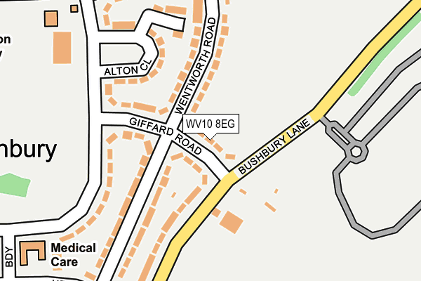 WV10 8EG map - OS OpenMap – Local (Ordnance Survey)