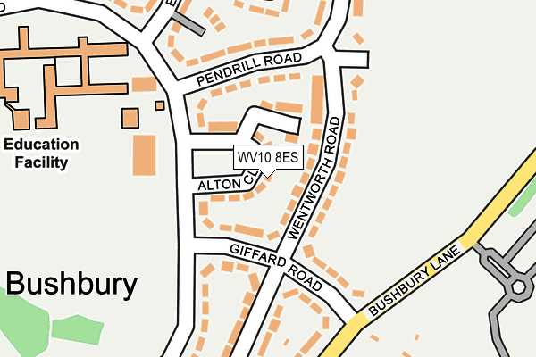 WV10 8ES map - OS OpenMap – Local (Ordnance Survey)