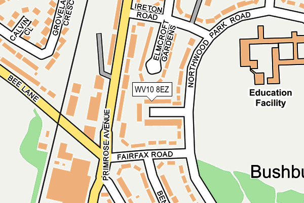 WV10 8EZ map - OS OpenMap – Local (Ordnance Survey)