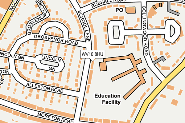 WV10 8HU map - OS OpenMap – Local (Ordnance Survey)