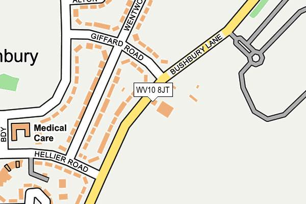 WV10 8JT map - OS OpenMap – Local (Ordnance Survey)