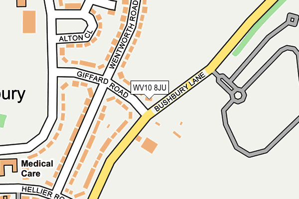 WV10 8JU map - OS OpenMap – Local (Ordnance Survey)