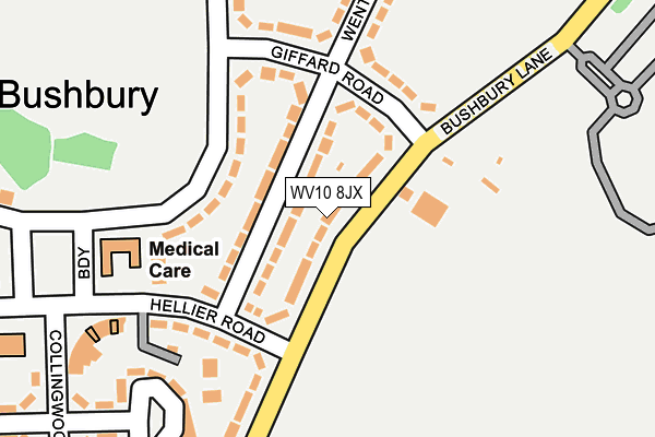 WV10 8JX map - OS OpenMap – Local (Ordnance Survey)