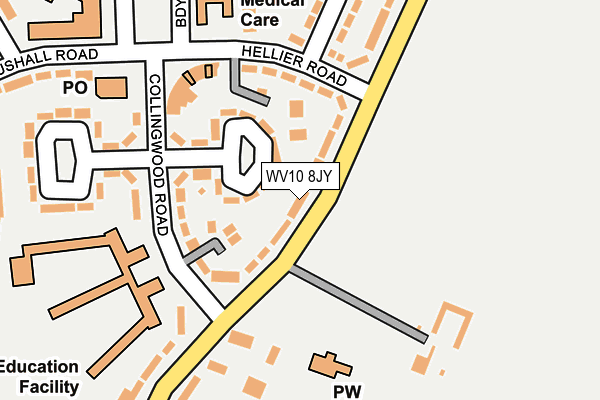 WV10 8JY map - OS OpenMap – Local (Ordnance Survey)