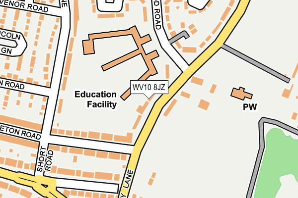 WV10 8JZ map - OS OpenMap – Local (Ordnance Survey)