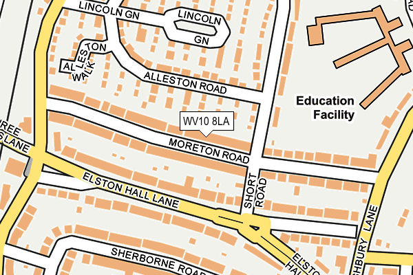 WV10 8LA map - OS OpenMap – Local (Ordnance Survey)