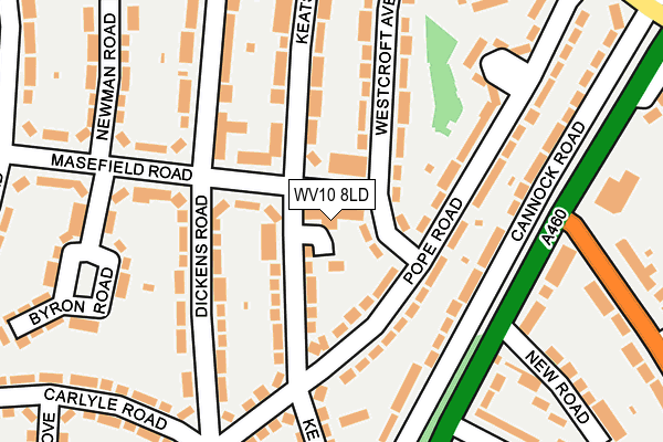 WV10 8LD map - OS OpenMap – Local (Ordnance Survey)