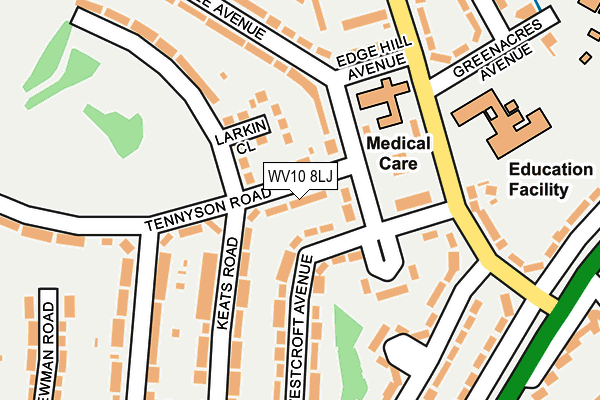 WV10 8LJ map - OS OpenMap – Local (Ordnance Survey)