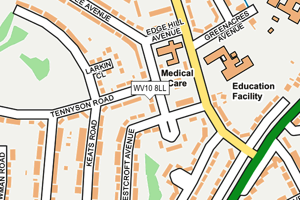 WV10 8LL map - OS OpenMap – Local (Ordnance Survey)