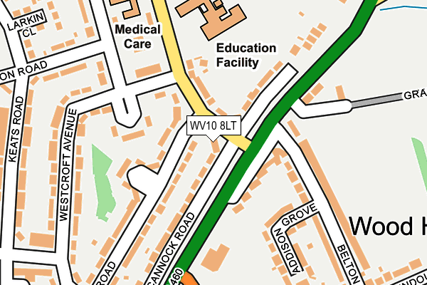 WV10 8LT map - OS OpenMap – Local (Ordnance Survey)