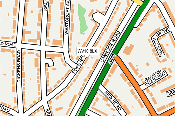 WV10 8LX map - OS OpenMap – Local (Ordnance Survey)