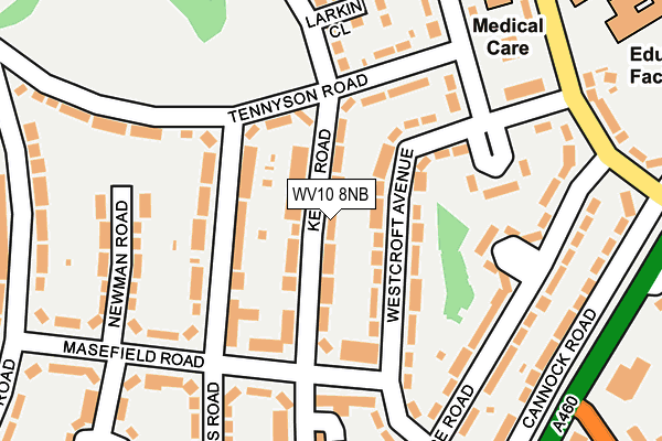 WV10 8NB map - OS OpenMap – Local (Ordnance Survey)