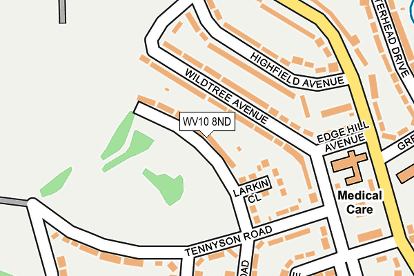 WV10 8ND map - OS OpenMap – Local (Ordnance Survey)