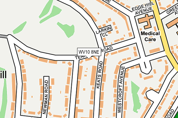 WV10 8NE map - OS OpenMap – Local (Ordnance Survey)