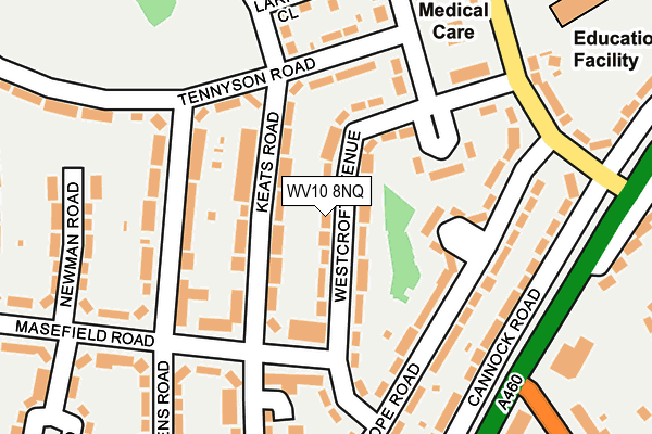 WV10 8NQ map - OS OpenMap – Local (Ordnance Survey)