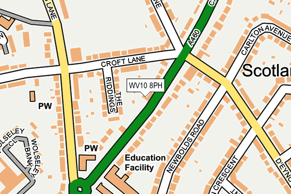 WV10 8PH map - OS OpenMap – Local (Ordnance Survey)