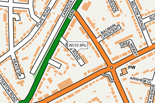 WV10 8PU map - OS OpenMap – Local (Ordnance Survey)