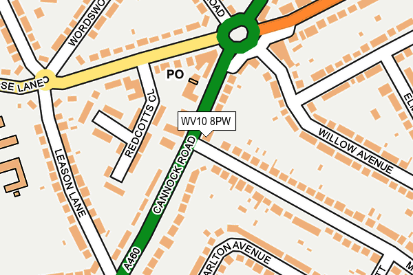 WV10 8PW map - OS OpenMap – Local (Ordnance Survey)