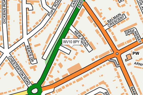 WV10 8PY map - OS OpenMap – Local (Ordnance Survey)