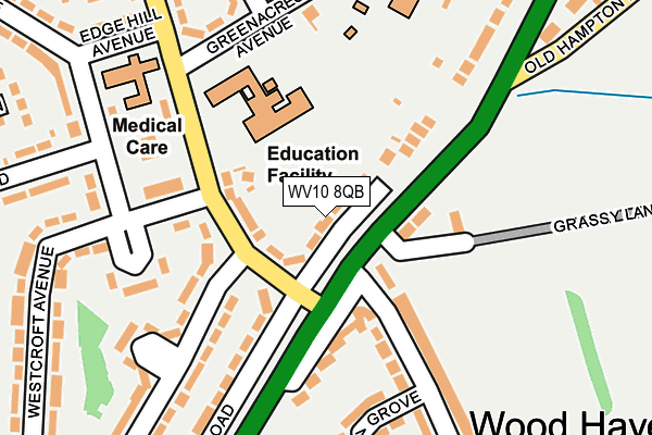 WV10 8QB map - OS OpenMap – Local (Ordnance Survey)