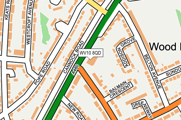 WV10 8QD map - OS OpenMap – Local (Ordnance Survey)