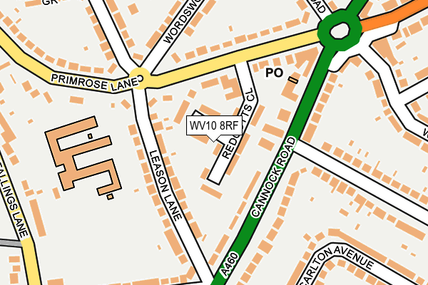 WV10 8RF map - OS OpenMap – Local (Ordnance Survey)