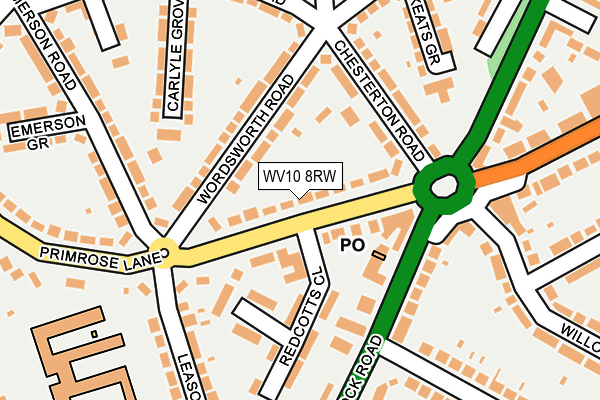 WV10 8RW map - OS OpenMap – Local (Ordnance Survey)