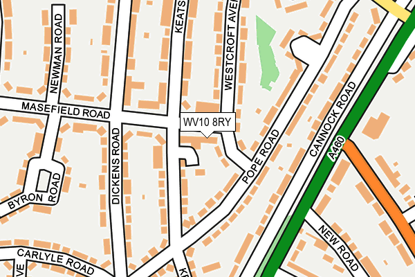 WV10 8RY map - OS OpenMap – Local (Ordnance Survey)