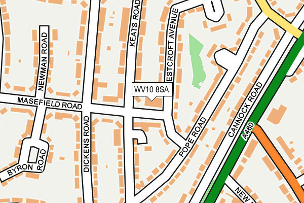 WV10 8SA map - OS OpenMap – Local (Ordnance Survey)