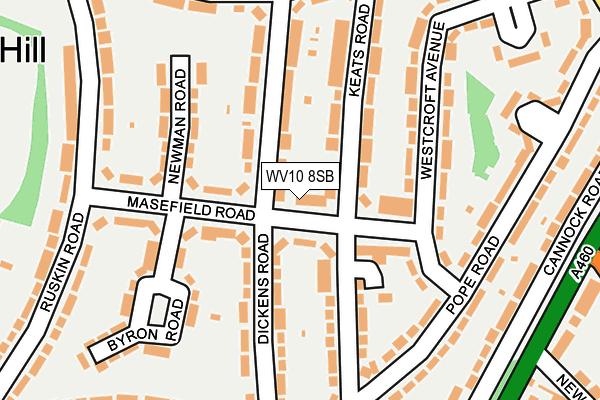 WV10 8SB map - OS OpenMap – Local (Ordnance Survey)