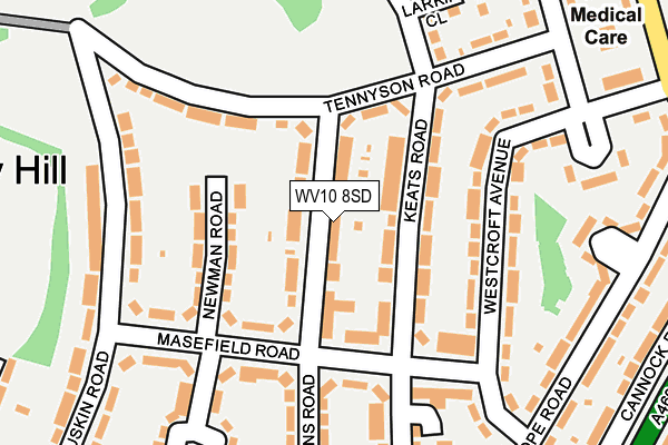 WV10 8SD map - OS OpenMap – Local (Ordnance Survey)