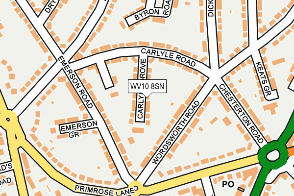 WV10 8SN map - OS OpenMap – Local (Ordnance Survey)