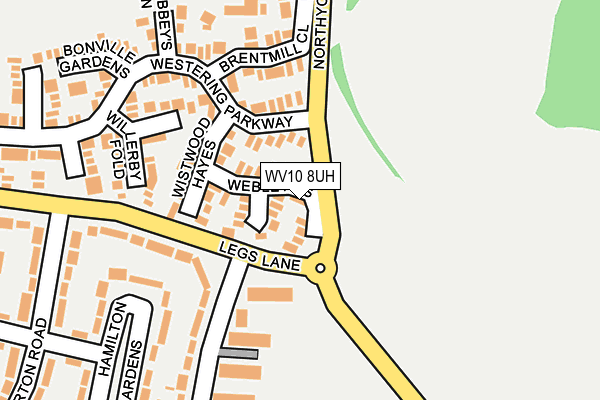 WV10 8UH map - OS OpenMap – Local (Ordnance Survey)