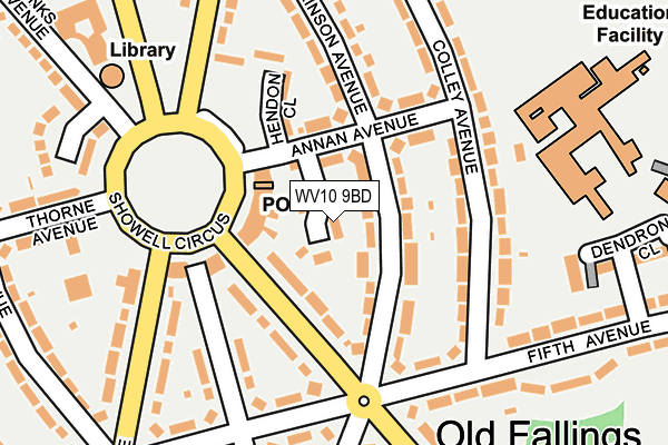 WV10 9BD map - OS OpenMap – Local (Ordnance Survey)