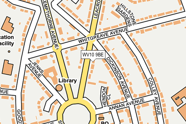 WV10 9BE map - OS OpenMap – Local (Ordnance Survey)