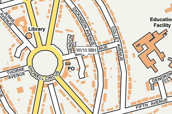 WV10 9BH map - OS OpenMap – Local (Ordnance Survey)