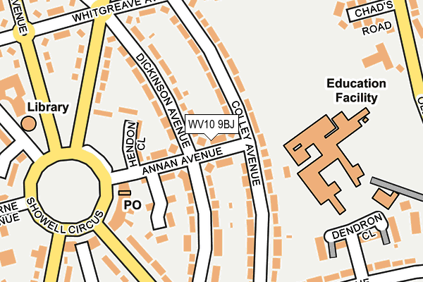 WV10 9BJ map - OS OpenMap – Local (Ordnance Survey)