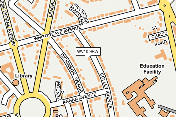 WV10 9BW map - OS OpenMap – Local (Ordnance Survey)